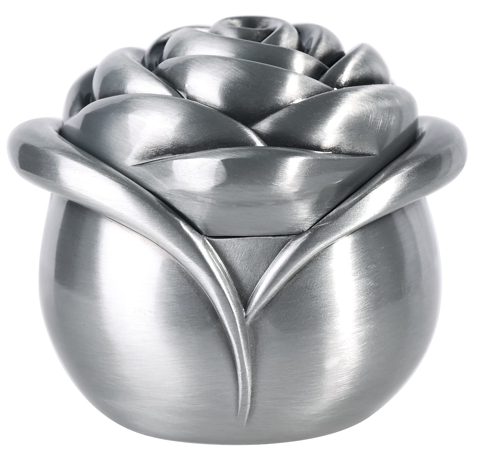 INFINIONLY Jewelry box for women, Zinc alloy jewelry box, vintage rose jewelry box, classic rose flower jewelry storage box, handicrafts, no deformation, no rust, vintage silver