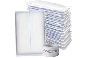 Vakly ABD Combine Abdominal Pads 5x9 Inches [20 Pack] High Absorbency Sterile Individually Wrapped 5''x9'' First Aid Non-Adherent Absorbent Post-Op Gauze - Heavy-Draining, Trauma Wound Dressing