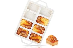 AOTASO 1 Pc Mini Loaf Pans Silicone, Nonstick Small Bread Pans for Baking, Tiny Meatloaf Pan with Metal Reinforced Frame 8 Cavity (Cream)