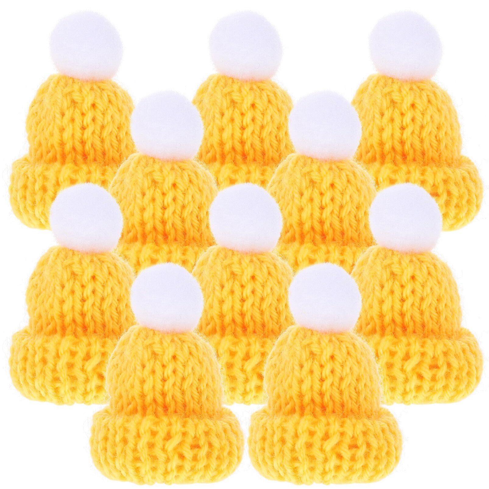 Amosfun 10PCS Mini Christmas Hat Xmas Santa Claus Cap Lollipop Candy Cover Hat Party Favors DIY Craft Accessories