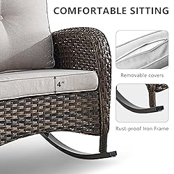 HUMMUH 7-Piece Outdoor Patio Furniture PE Wicker