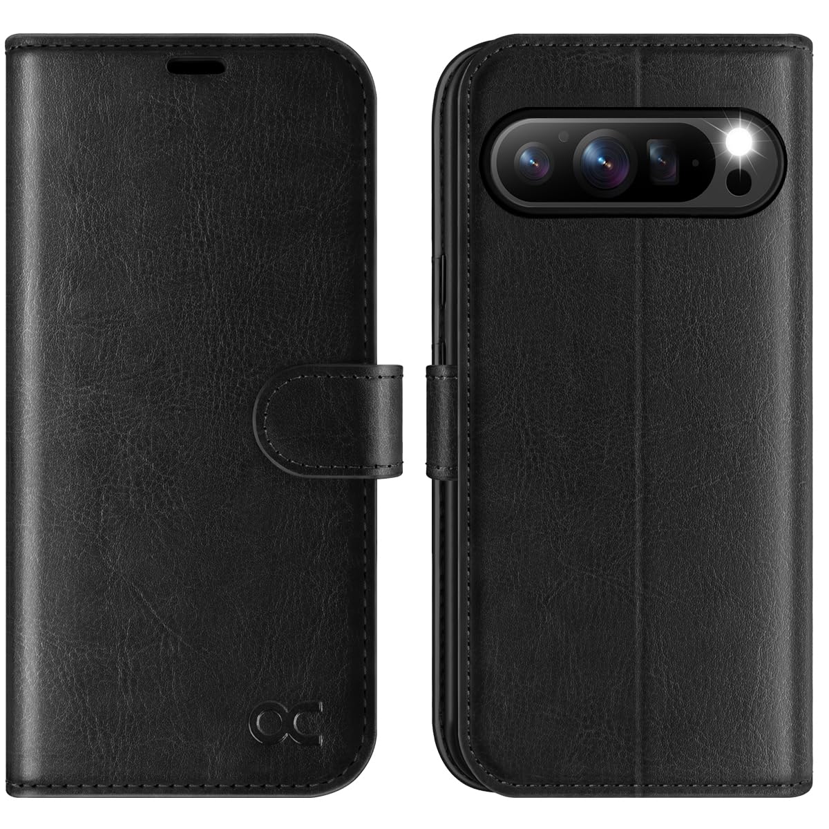 OCASE for Google Pixel 9 Case, Google Pixel 9 Pro Case PU Leather Wallet Phone Case with [Card Holders] [RFID Blocking] [Shockproof TPU] Magnetic Protective Flip Cover for Pixel 9/9 Pro, Black