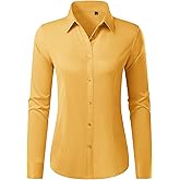 Button Down Shirts for Women Wrinkle Free Dress Shirt Classic Fit Long Sleeve Casual Business Blouse Work