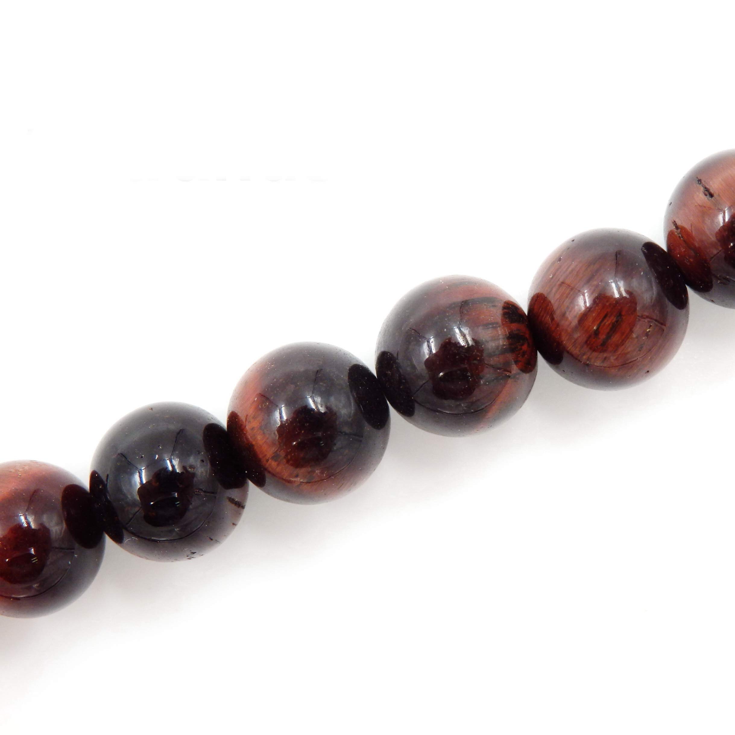 Fukugems Gemstone Beads for Jewelry Making, Sold per Bag 5 Strands Inside (Red Tiger Eyes Stone, 6mm)