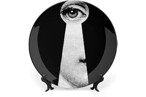 LITTLIUDO Lina Cavalieri Plate, Wall Decorative Plate, Mysterious Face Plate Wall Hanging Decoration,Including Bracket And Special Spring HooK,style-14,7inch