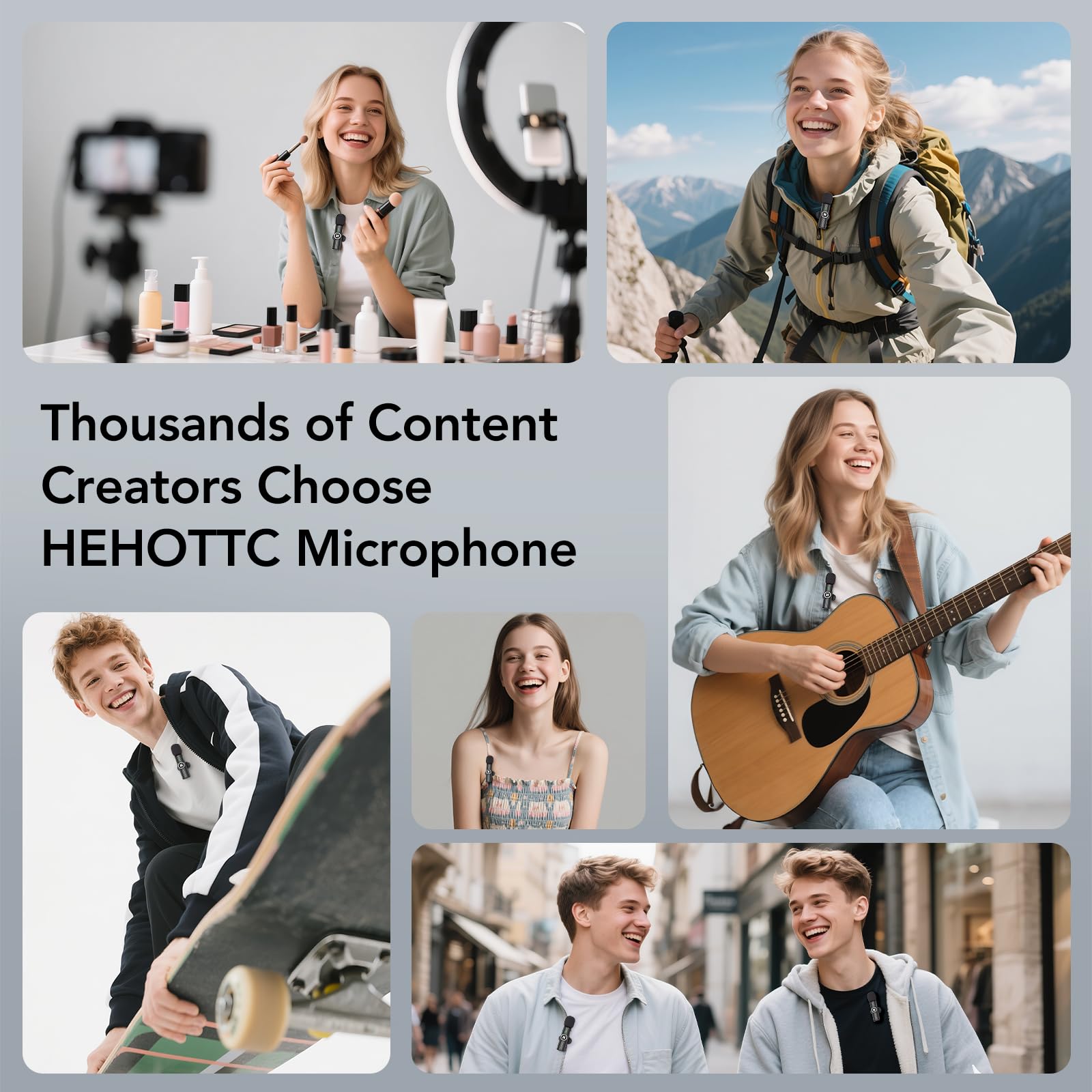 Mini Wireless Lavalier Microphone for iPhone, iPad, Android Phone - Noise Reduction Lapel USB C Bluetooth Mic for Recording, Clip on Omni Lav Mic for Video Recording, Tiktok, YouTube, Vlog