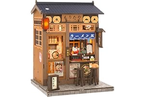 Cutefun Book Nook Kit - DIY Miniature House Kit for Adults, Japanese Tiny House Building Kit with LED, Dollhouse Kit Bookshelf Insert Decor Creative Gifts for Teens and Beginners (Morita Ramen)