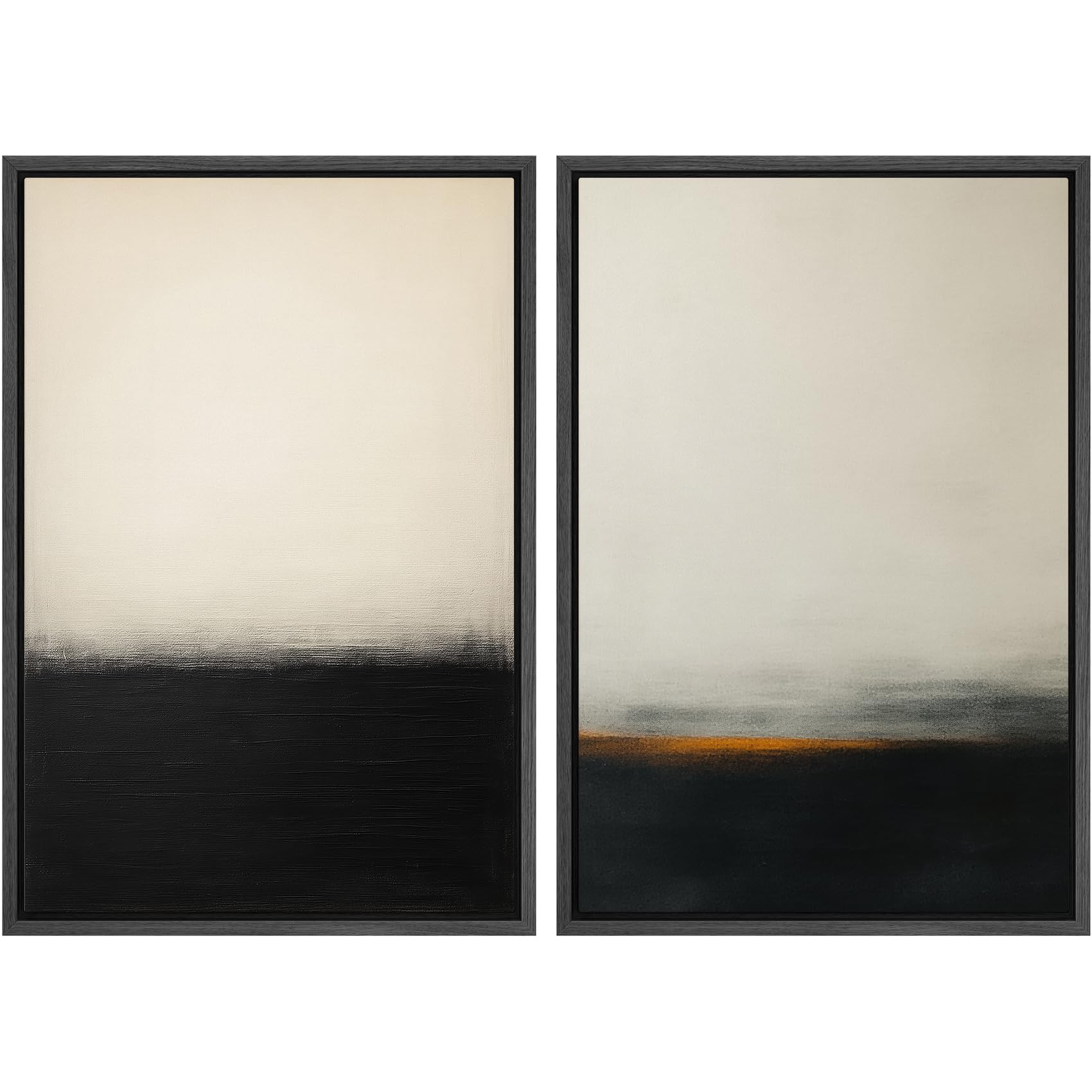 MUDECOR Framed Canvas Print Wall Art Set Black and