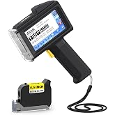 0.5 Inch Nozzle Handheld Inkjet Printer Gun with 42ml Quick-Drying Ink | Coding Machine for Marking Batch Number Production Date Barcode QR Code Logo on Carton Wood Plastic Glass Metal (Black)