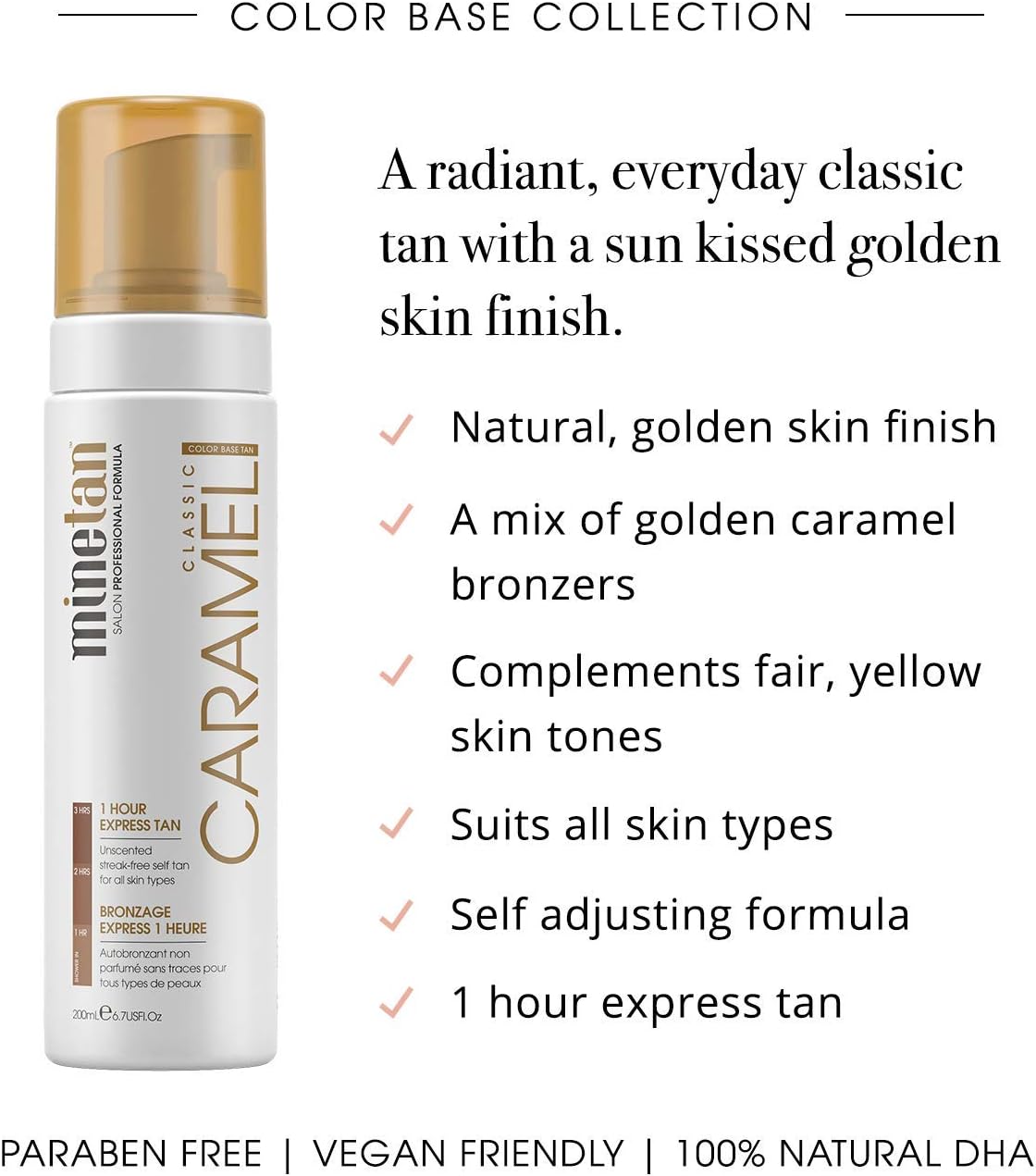 MINETAN BODY.SKIN Medium Fake Tan Mousse, Caramel, 200 ml (Pack of 1) - Image 3