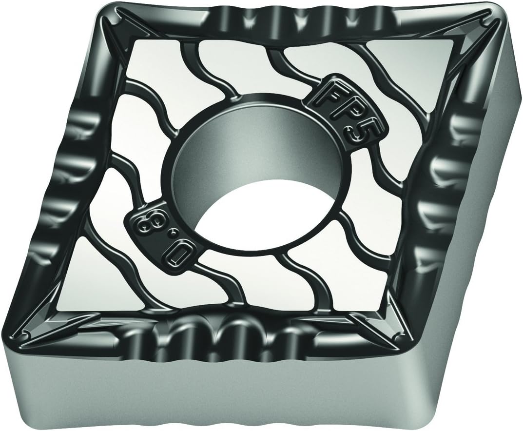 Walter Tools CNMG090308-FP5 WPP10S Carbide Tiger-Tec Negative Indexable Turning Insert, 1/32" Corner Radius, 3/8" IC, 1/8" Thick, 0.008" - 0.079" Depth of Cut (Pack of 10)