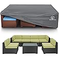 STARTWO Patio Furniture Covers Waterproof, Anti-UV Tear-Resistant 500D Heavy Duty 7-12 Seats Outdoor Furniture Cover for Sectional Sofa and Table Chairs, 110"x84"x28", Grey