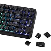 EPOMAKER Frost Jelly Keycaps Set, 126 Keys Forged Carbon Fiber Keycaps | Cherry Profile, ABS+PC, MX-Style Compatible for 61/68/84/87/98/100/104/108 ANSI Layout Mechanical Gaming Keyboards (Black)
