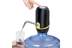SMIRIT 5 Gallon Water Dispenser, Electric Drinking Water Pump Automatic Portable Water Jug Pump for 5 Gallon Bottle (Black and Yellow)