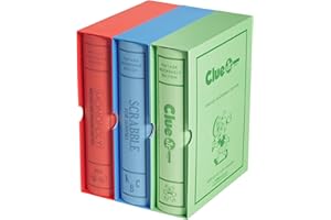 WS Game Company Junior Vintage Bookshelf Edition 3-Pack Bundle – Monopoly Junior, Scrabble for Juniors, and Clue Jr. – Premiu