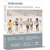 ESHANG Thin Inkjet Printer Paper 100 Sheets for DIY Chip Bag and Print Brochure Flyer 8.5x11 Inches Glossy 36Lb