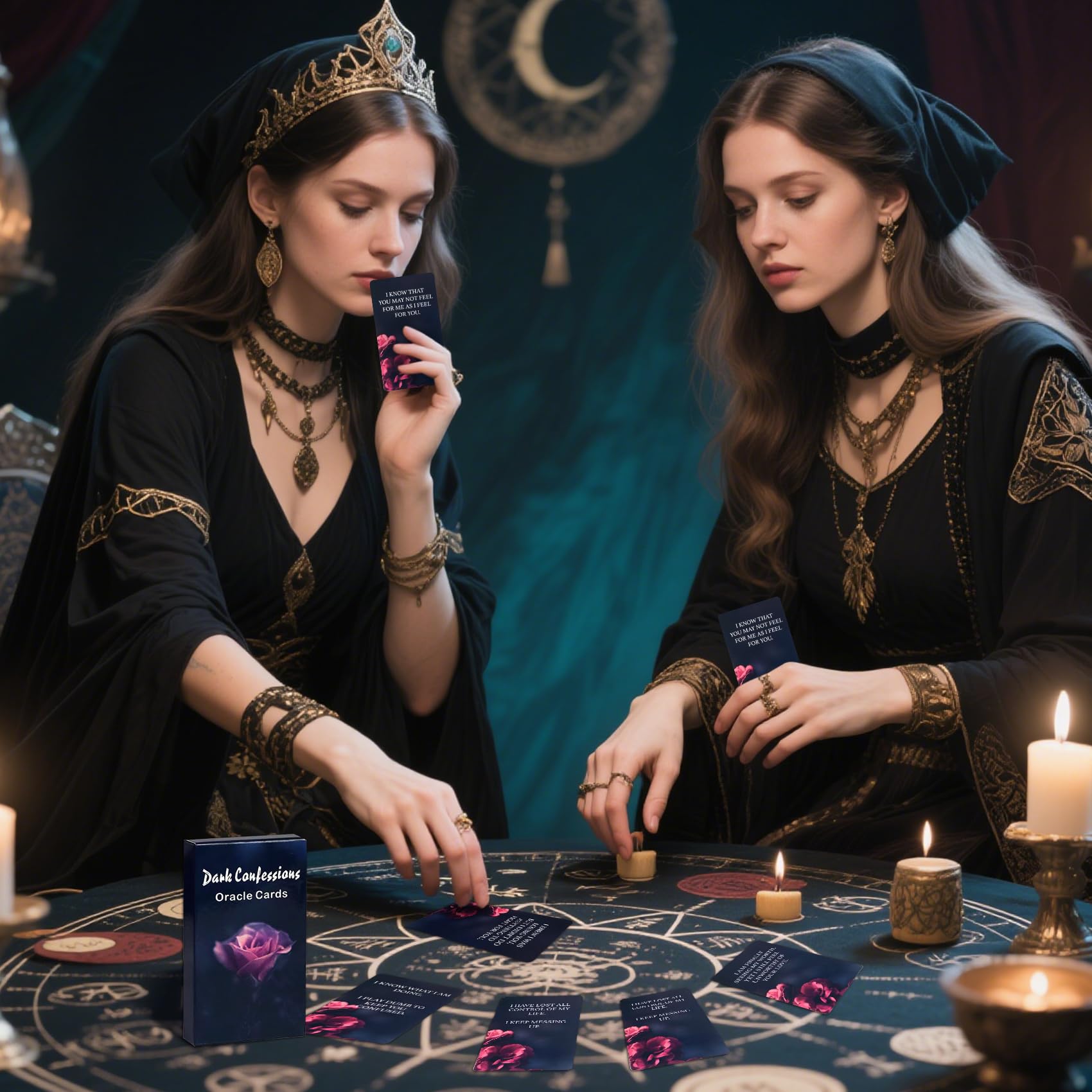 Knana Dark Confessions Oracle Cards Message Oracle Deck, Oracle Cards for Beginners, Rose Oracle Card