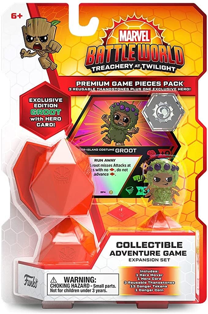 Marvel Battleworld: Treachery at Twilight Premium Pieces Collectable Adventure Game Pack with Spider-Island Groot ( New Reusable Thanostones) - Ideal for Ages 6+