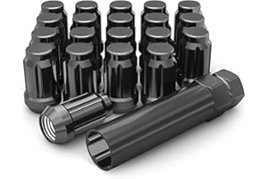 White Knight 3806BK-20AM 12mm x 1.25 Thread Size Spline Drive Lug Nut with Key, Black Chrome, 20-Pack