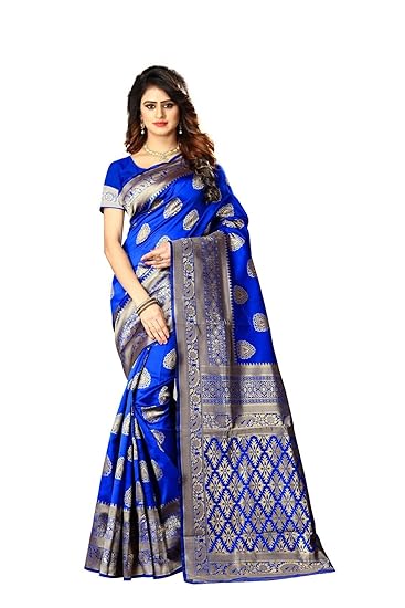 Shoppershopee Kanjivaram Banarasi Silk Saree (Pari-21_Blue)