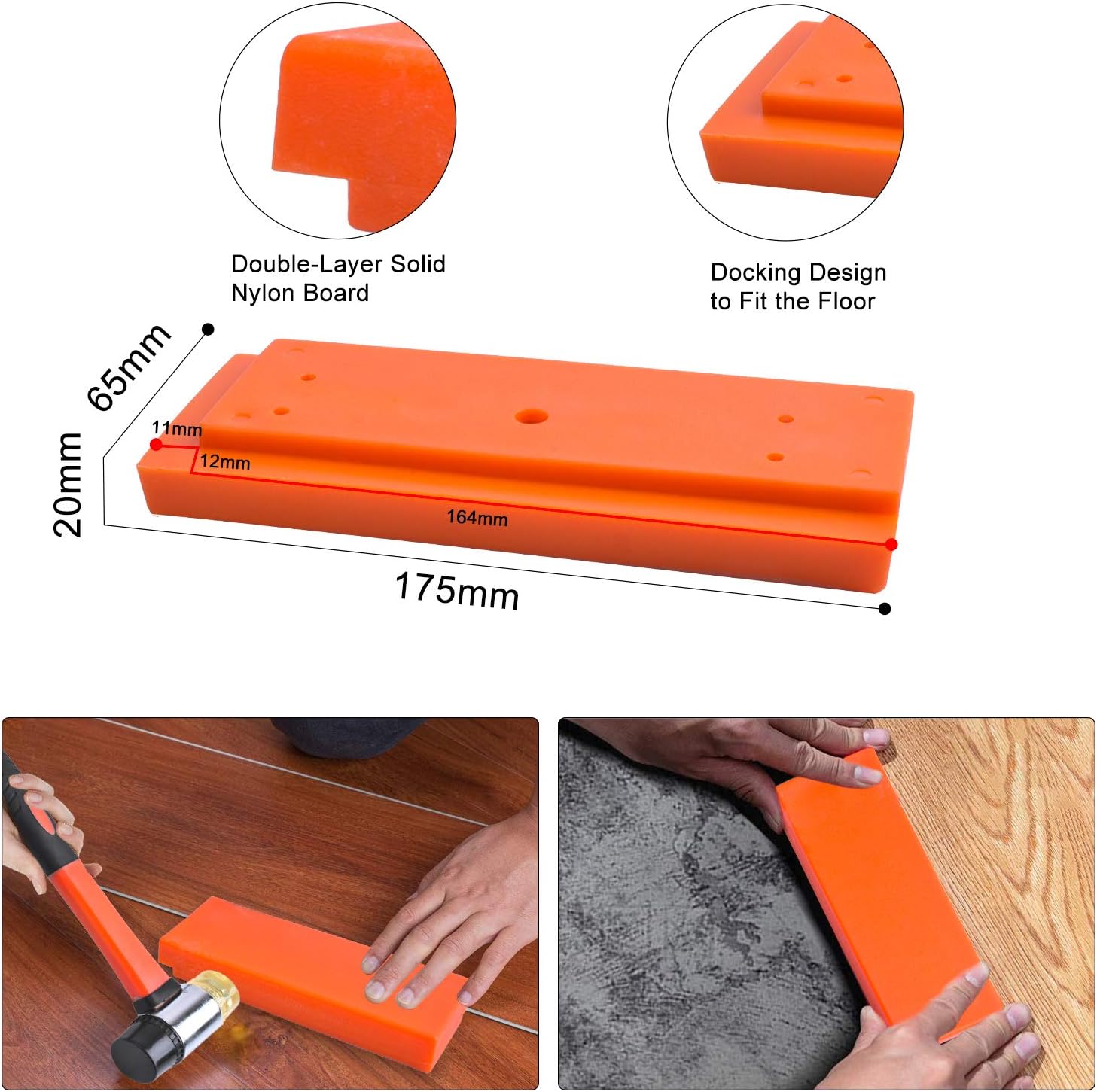 44 Pieces Flooring Tools with 40 Spacers Tapping Block 16.4Ft/5m Tap