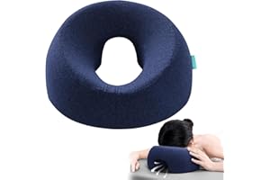 xiaomubiao Face Down Pillows for Massage Table, Massage Headrest for Bed, Face Pillow for Stomach Sleeping, BBL Pillow After Surgery Post Eye Surgery & Vitrectomy Recovery, Removable Cover Navy Blue