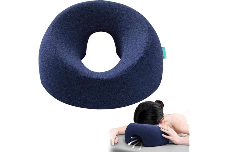 Face Down pillows Massage pillow for Bed Headrest Prone Down Sleeping，Face Cradle，Bbl Pillow After Surgery Post Eye Surgery Recovery & Vitrectomy Recovery Equipment Removable Cover Navy Blue
