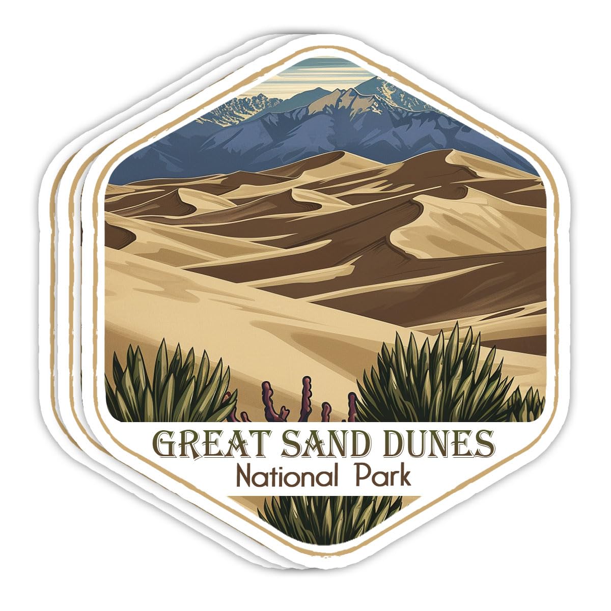 Photo 1 of (3pcs) Great Sand Dunes National Park Sticker, National Parks, Stickers for Water Bottles, National Park Stickers. Adventure Stickers, Hiking Stickers, Camping Stickers