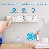 toomke 6 Way Extension Lead with Individual Switches 1.5M UK Plug 13A 3250W view 4