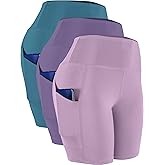 CADMUS Women's High Waist Spandex Yoga Shorts for Bike Running Two Side Pockets