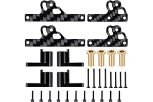 RCLIONS Aluminum RC Car Shock Tower Carbon Fiber Shock Flex Blades for 1/24th SCX24 Deadbolt JLU C10 Gladiator RC Crawler Car