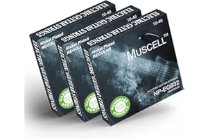 MUSCELL Electric Guitar Strings Handmade Nickel Plated Hex Steel Colorful Ball End-3 Packs-6 String-Regular 10-46