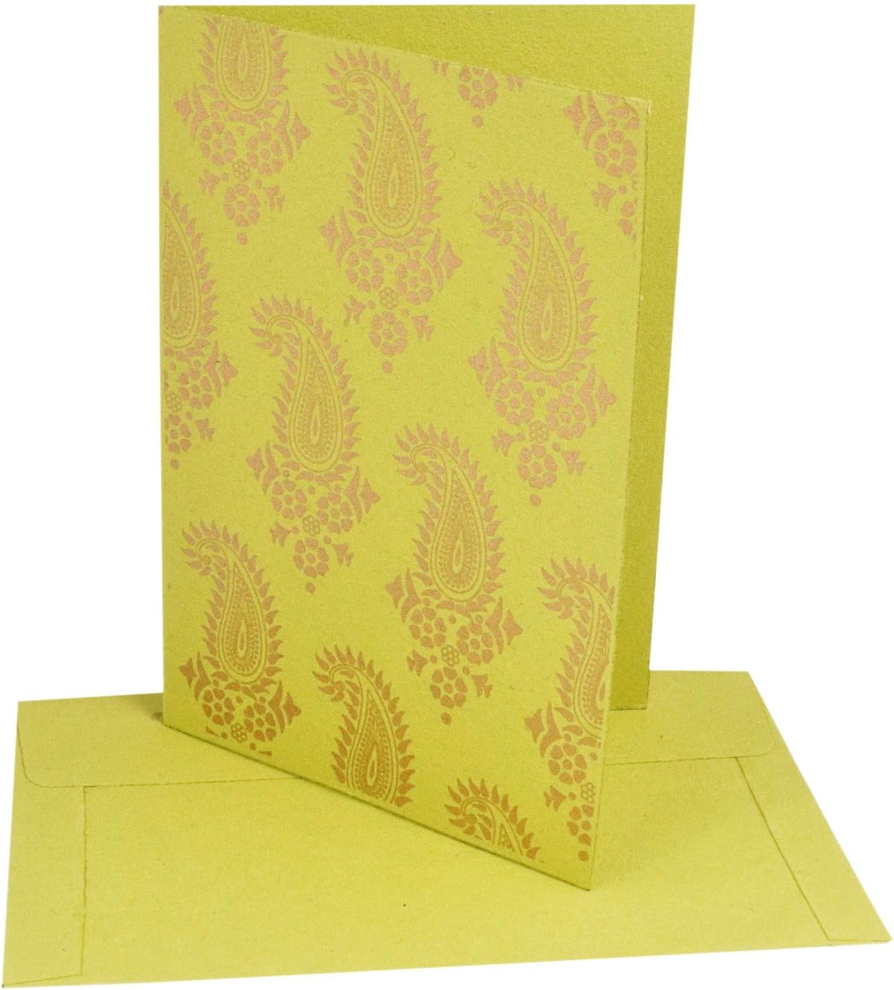 Purpledip Paper Card-Envelope Pack (Set of 10) 'Mystic Beauty': Handmade Organic Paper Cards 6 * 4 inches For Personalized Greetings (11453) - Image 3