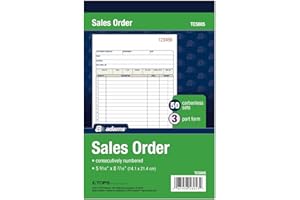 Adams Sales Order Book, 3-Part Carbonless, White/Canary/Pink, 5-9/16" x 8-7/16", 50 Sets (TC5805)