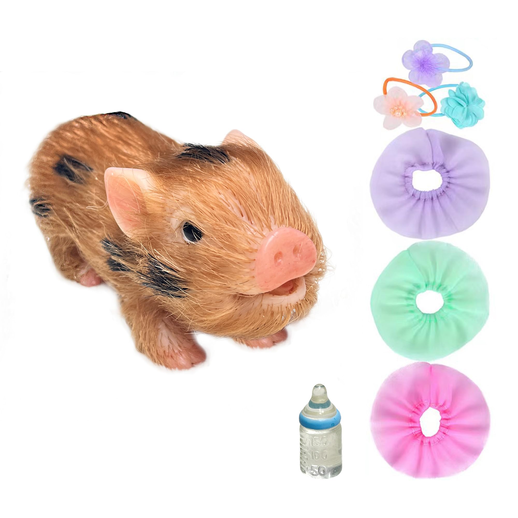 Abenduot 5 Inch Silicone Pig Dolls Mini Simulation Piglet Animals Toy Soft Realistic Silicone Piggy Pet Home Decoration
