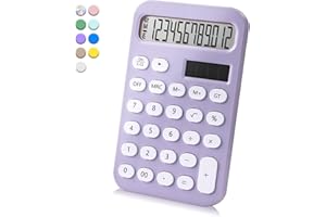 VEWINGL Standard Calculator 12 Digit,Desktop Dual Power Battery and Solar,Desk Calculator with Large LCD Display for Office,School, Home & Business Use,Automatic Sleep.5.7 * 3.5in (Purple)