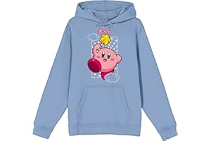 Kirby Main Character With Star Rod Full Sleeve Men's Light Blue Hoodie