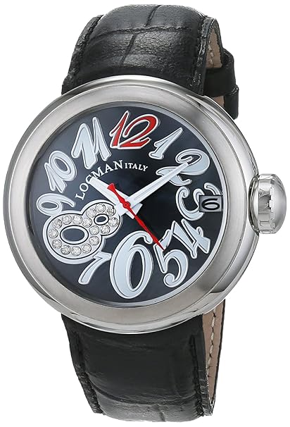 Locman Damen Datum klassisch Quarz Uhr mit Leder Armband 34000MKDRDWPSK