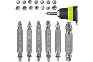 VALKYNOS Damaged Screw Extractor Set, Gifts for Men, Remover for Stripped Screws Nuts & Bolts, Drill Bit Tools for Easy Removal of Rusty & Broken Hardware, HSS Drill Bit Bolt Extractor Kit