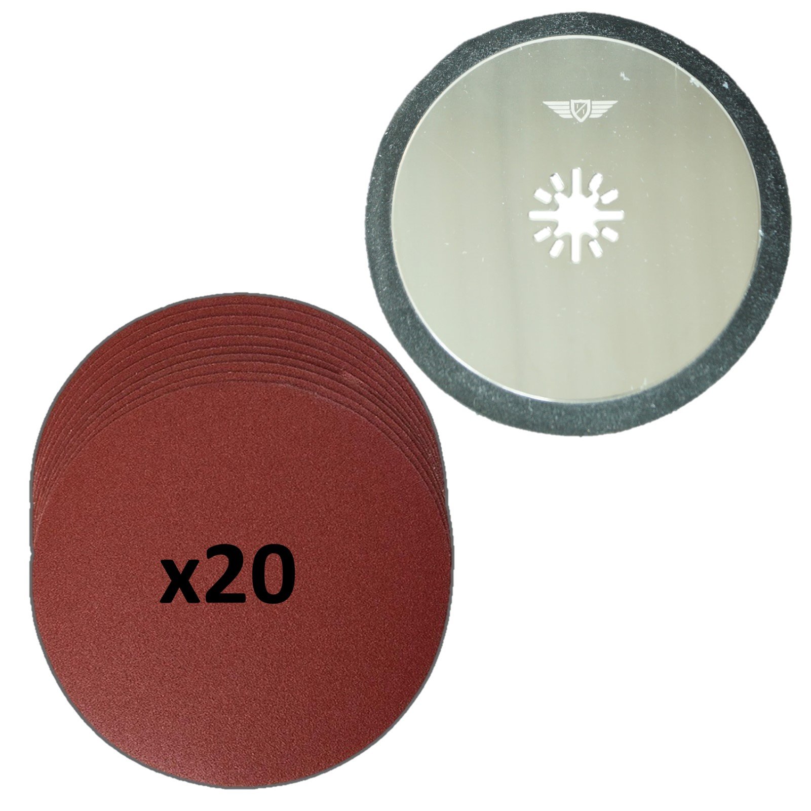 21 x TopsTools UNKA21SKC Full Round Sanding Kit Compatible with Bosch Fein (Non-StarLock) Makita Milwaukee Einhell Ergotools Hitachi Parkside Ryobi Worx Workzone Multitool Multi Tool Accessories