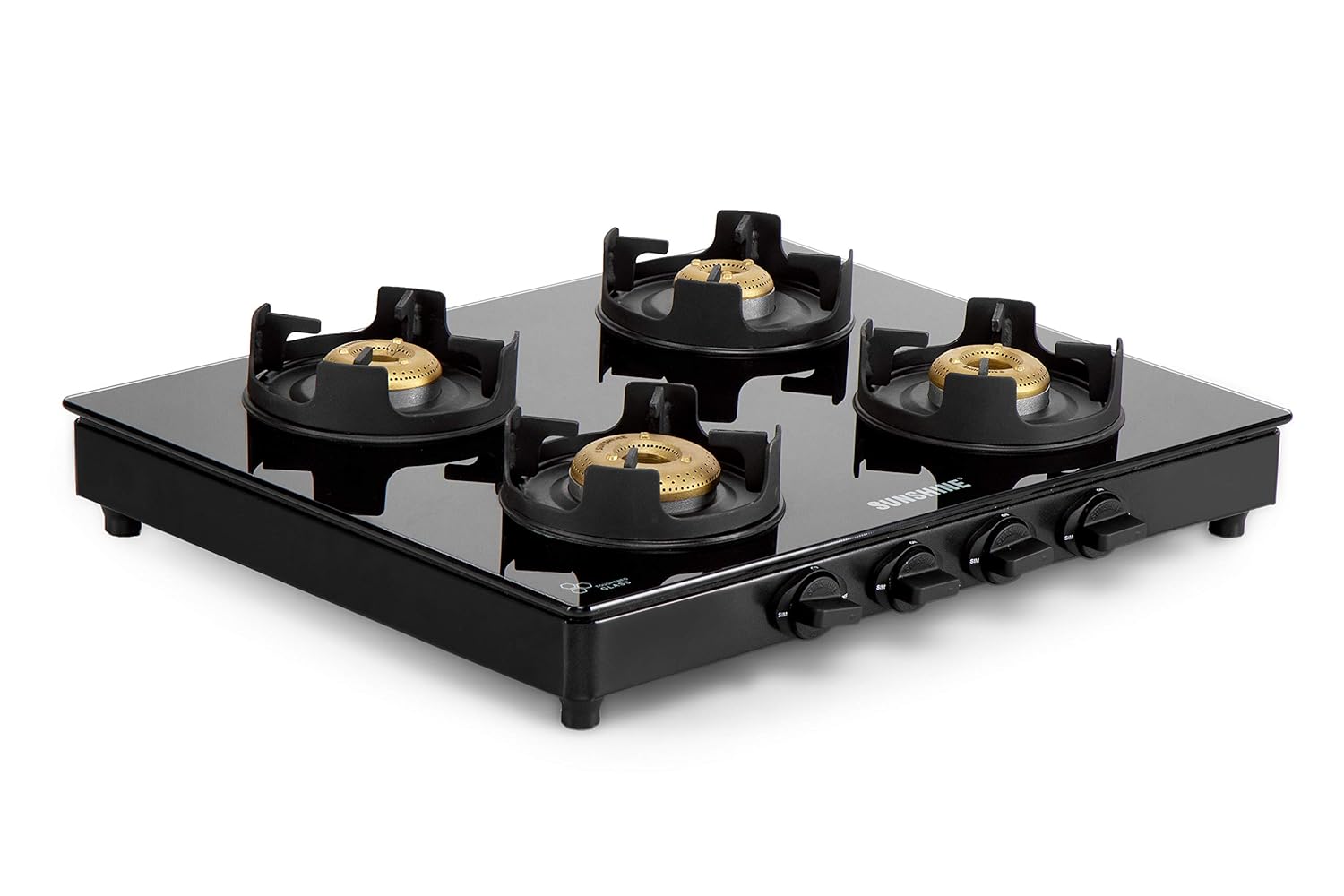 Buy Sunshine Royal Black 4 Burner Gas Stove Manual Ignition (Glass Top