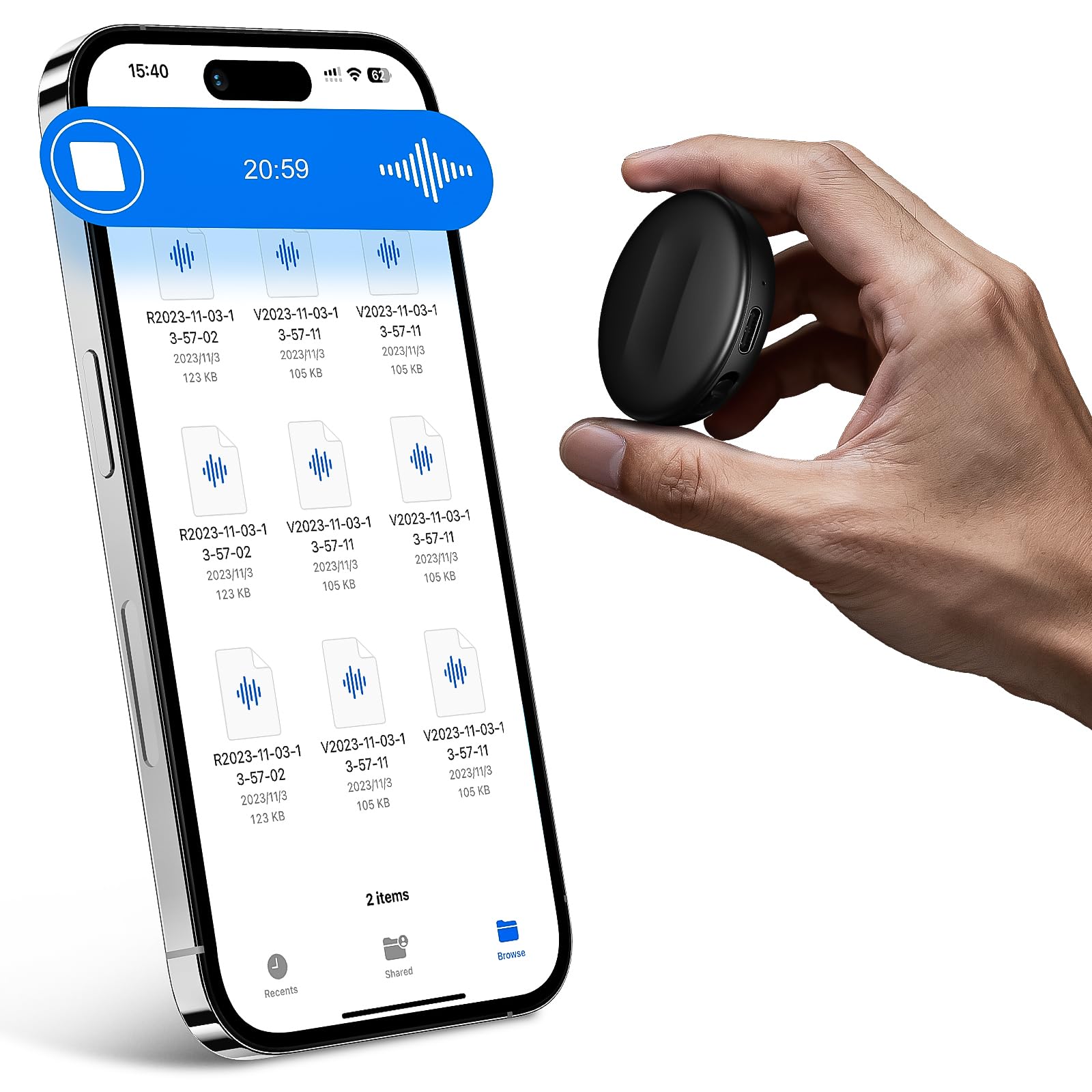 Photo 1 of 128GB Natesukii Magnetic Voice Activated Recorder - 9800Hrs Recording Device Dictaphone with Playback for Lecture Meeting, Digital Voice Recorder with Al-Intelligent Triple Noise Cancellation, Black