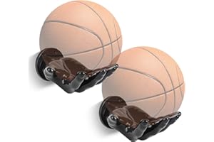 Qoieua Basketball Wall Mounted Set, 2 Hand Shaped Stands for Sports Ball Display, Sports Room Decoration, Hand Carved Ball Stand, Rugby and Wall Mounted Football Stand