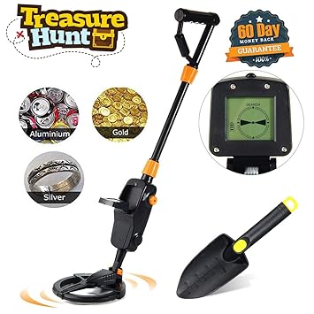 Metal Detector for Kids, Vuffuw High Sensitivity Junior Metal Detector, Waterproof Search Coil, Lightweight Design Suitable for Junior & Beginner with Shovel as Family Leisure