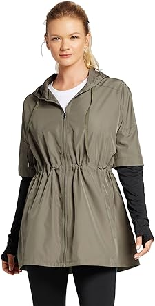champion windbreaker womens olive