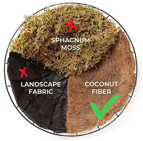 Gardman 12 Coco Liner Molded Hanging Basket Replacement Fiber Coir Round R583 Garden Baskets Pots Window Boxes Gardening Supplies