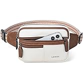 Leresas Fanny Packs for Women Vegan Leather Belt Bag Cross Body Waist Pack Waist Purse for Travel Hiking Running Beige