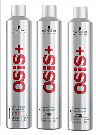 Schwarzkopf OSiS+ Elastic 3 x 500 ml Osis Finish Haarspray für flexiblen Halt