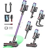 Cordless Vacuum Cleaner 70min/650W/55KPA Self-Standing Vacuum Cleaners for Home with 3.3Ft Hose & Auto Mode, Wall Mount Charging Stick Vacuums with Fragrance Dust-Scraper for Hardwood Floor/Car/Pet
