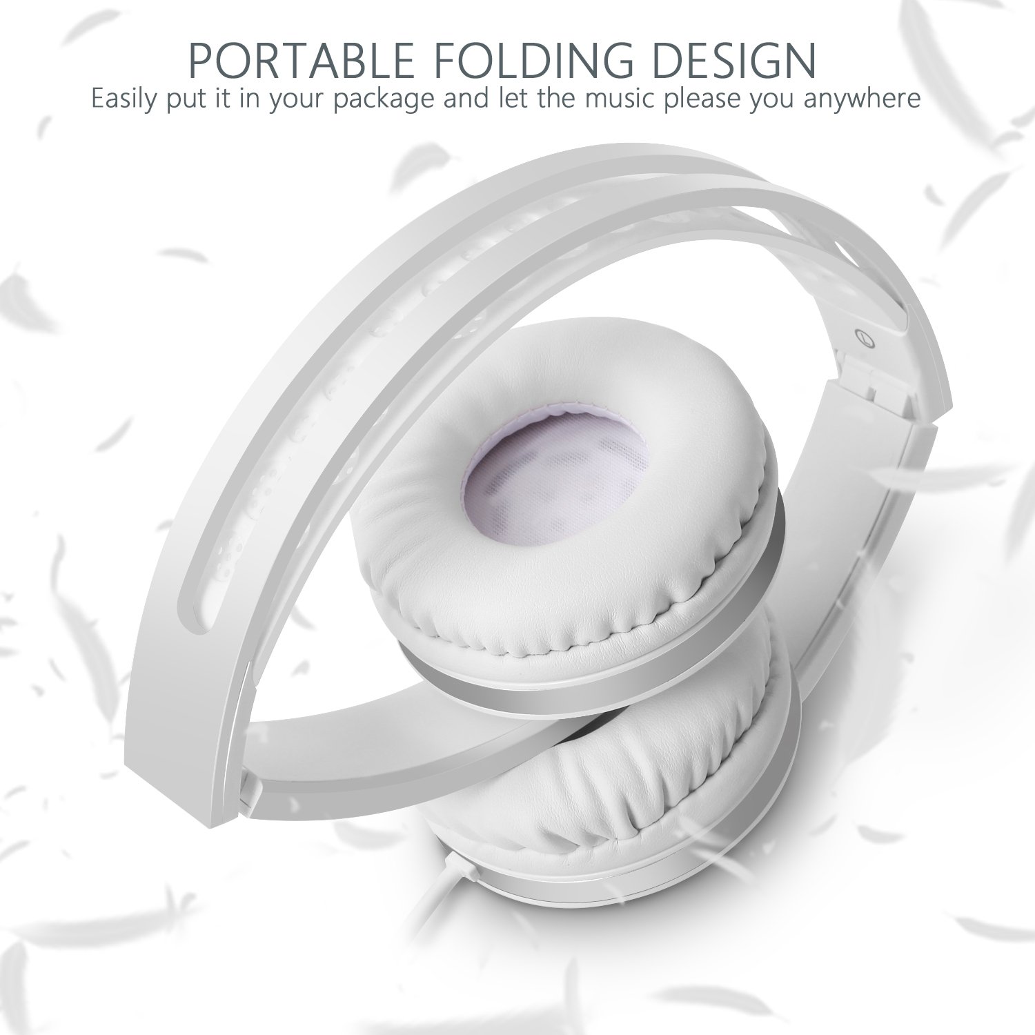 On Ear Headphones with Mic, Jelly Comb Foldable Corded Headphones Wired